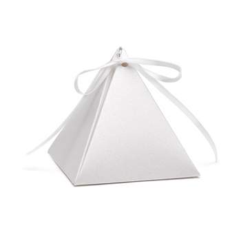 Hortense B. Hewitt Pyramid Favor Box White Shimmer 25 Pack (54880ST)