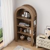 Arched Bookcase with 4 Open Shelves,Tall Bookcase with Storage Shelf for Living Room or Bedroom,Mid Century Modern Display Bookcase-Cuddlewood - 3 of 4
