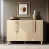 4-Door Buffet Cabinet with Storage, Wood Sideboard Cabinet with Unique Arc Handles and Adjustable Shelves for Dining Room - Leovsnove - 3 of 4