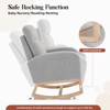 Rocking Chair, Glider Nursery Chair with High Back and Side Pocket, Rocking Accent Armchair with Rubber Wood Legs for Living Room/Bedroom/Nursery - 3 of 4