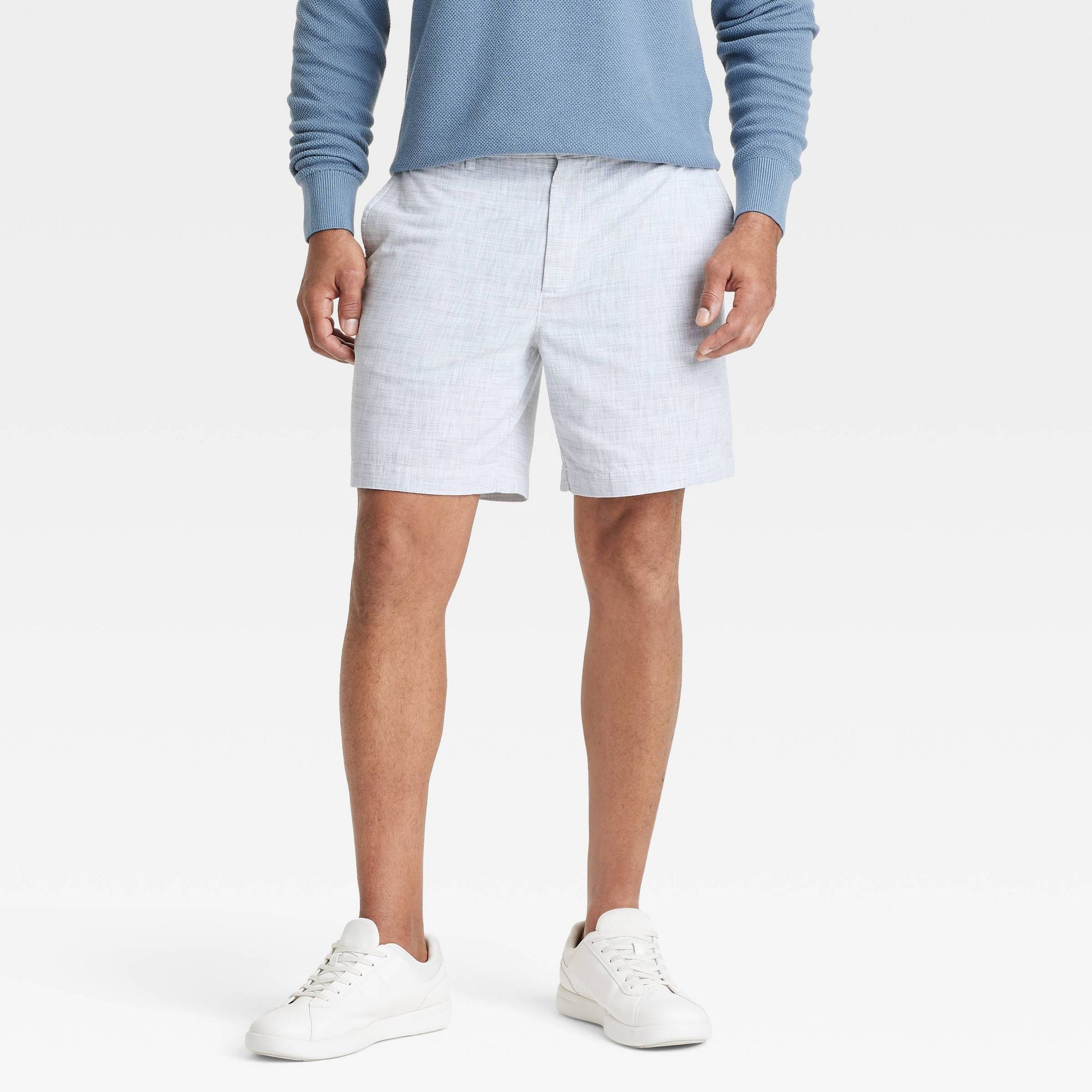 Men's Every Wear 7" Flat Front Chino Shorts - Goodfellow & Co™ Grays Harbor 28: Slim Fit, Mid Rise, Back & Side Pockets