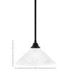 Toltec Lighting Any 1 - Light Pendant in  Matte Black with 16" Italian Bubble Shade - 2 of 2