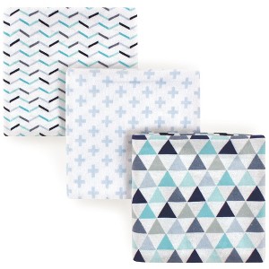 Luvable Friends Baby Boy Cotton Flannel Receiving Blankets, Boy Geometric, One Size - 1 of 1