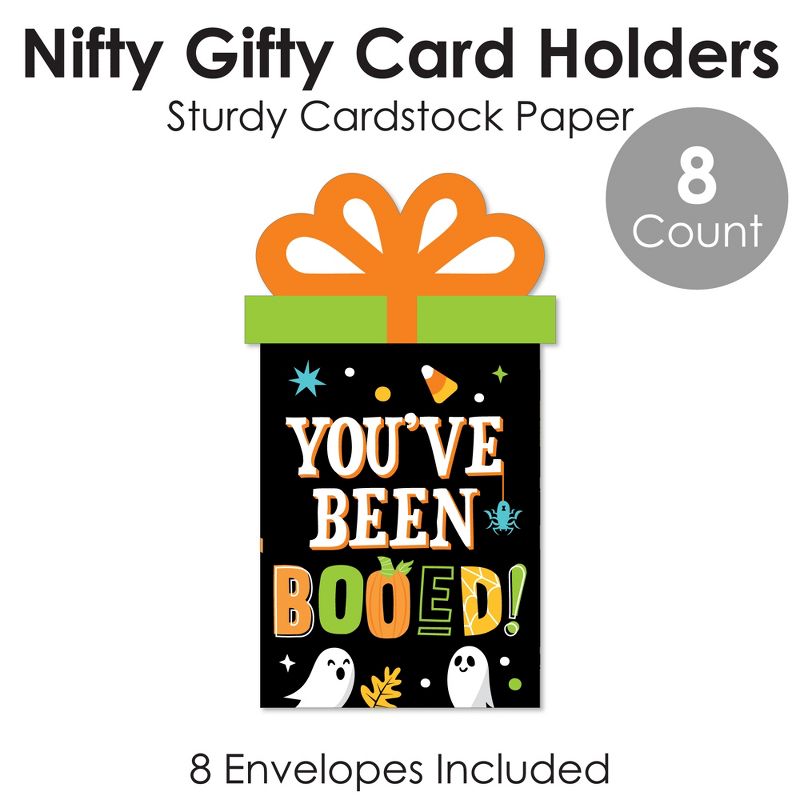 Big Dot of Happiness You've Been Booed - Ghost Halloween Party Money and Gift Card Sleeves - Nifty Gifty Card Holders - Set of 8, 5 of 9