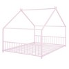 CAVINAS Full-Size Bed Frame with Storage, Full Size Bed Frame Kids, House-Shaped Metal Platform with Twin Size Trundle, Black - 3 of 4