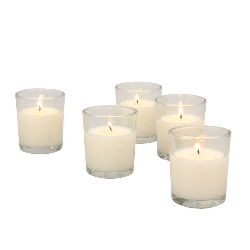 48pk Unscented Long Burning Clear Glass Wax Candles Ivory - Stonebriar Collection, 3 of 6