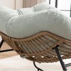 Lyngins Rattan Egg Nursery Rocking Chair with Metal Frame,Upholstered Glider Rocking Chair,Chenille Accent Chair for Bedroom,Living Room - 3 of 4