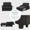 LOVMOR pull out sofa sleeper 3 in 1 with 2 wing table and usb charge for nap line fabric - 3 of 4