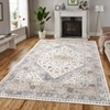 Faux Wool Vintage Diamond Pattern Area Rug Machine Washable Foldable Ultra Thin Non Slip Stain Resistant Pet Friendly Carpet - 4 of 4