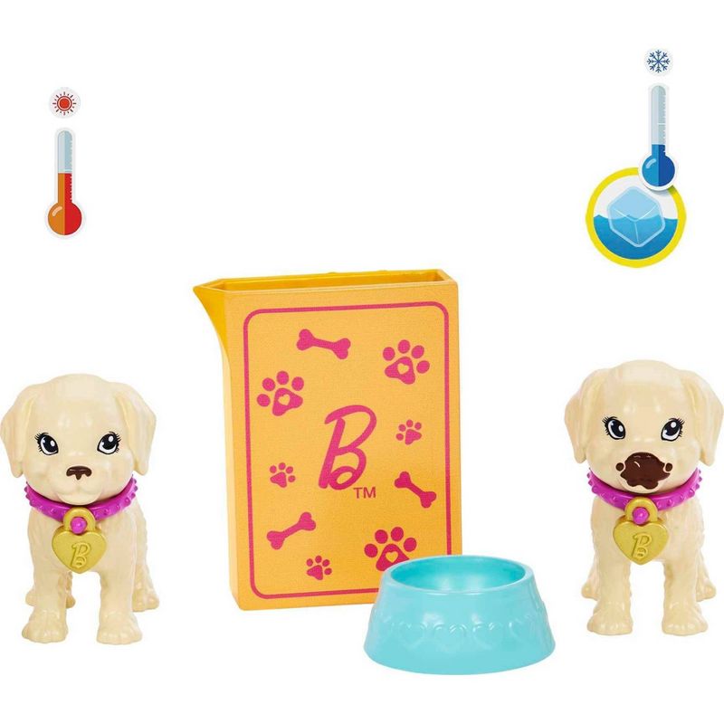 Barbie Pup Adoption Playset and Doll with Brown Hair, 2 Puppies and Color-Change, 4 of 8
