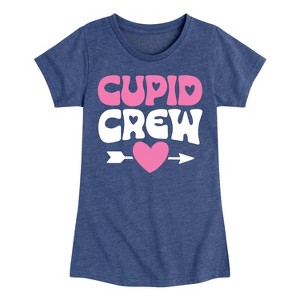 Girls' - Instant Message - Valentine's Day Cupid Crew Fitted Short Sleeve Graphic T-Shirt - 1 of 4