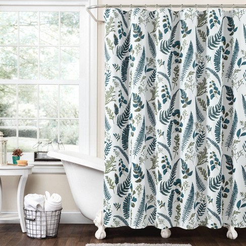 Grey and green on sale shower curtain