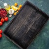 Mela Artisans Decorative Wood Serving Tray w/ Handles (Darkwash) Large Ottoman Tray for Breakfast in Bed - 4 of 4