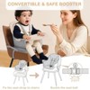 Kinder King 8 in 1 Baby High Chair, Coverts to Dining Booster Seat, Removable Tray & Double Seat Cover, Easy to Wipe - 4 of 4