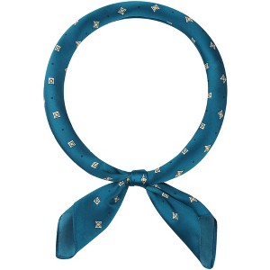 INSPIRE CHIC Women Contrast Color Retro Printed Square Satin Bandanas Neck Scarves 1Pc - 1 of 4
