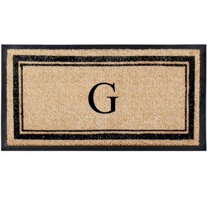 A1HC Natural Rubber Coir Outdoor Doormat 24x48 Monogrammed Anti-Shed Treated Durable Front Door Mat - 1 of 4