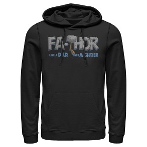Men's Marvel Thor Fa-Thor Like a Dad Only Mightier Pull Over Hoodie - 1 of 4