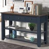 NicBex 3 Drawer Console Table with 2 Open Shelves,Entryway Table with Metal Handles,Modern Couch Table for Living Room,Blue - 2 of 4