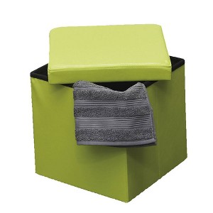 Evideco French Home Goods Versatile 2-in-1 Pouf & Storage Box – Available in 3 Colors and 2 Sizes - 1 of 4