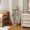 ORRD 24.01" U-Shaped Floor Vase, Shattered Diamond Mirror Surface, Silver Tall Glass Vase for Living Room Corner Hallway - 2 of 4