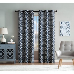 Kate Aurora Royal Living 2 Pack Venetian Semi Sheer Lattice Grommet Top Curtain Panels - 1 of 1