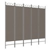vidaXL 5-Panel Room Divider Screen - Anthracite, 78.7"x86.6", Foldable and Easy Assembly, Modern Design - 2 of 4