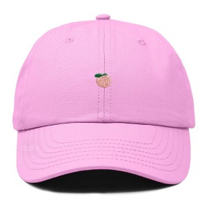 Dalix Lil Peach Embroidered Cotton Summer Cute Outdoor Baseball Cap Dad Hat Womens - 1 of 4