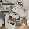 NicBex Vanity Desk with Mirror Dressing Table with Power Outlet, Drawers and Large Storage Cabinet, Makeup Table with Sturdy Iron Bracket - 2 of 4