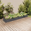 vidaXL Garden Raised Bed Grey Solid Fir Wood, Non-woven fabric - 94.5" x 17.7" x 9.8" - Gray - 2 of 4