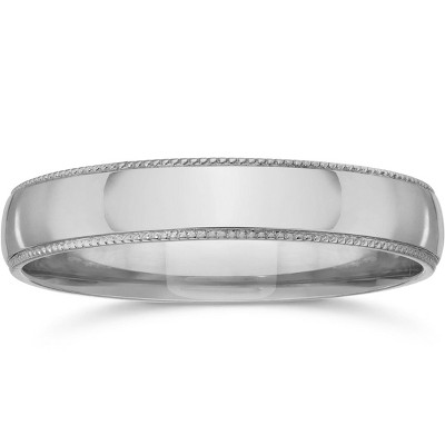 Pompeii3 Milgrain Edge Wedding Band 14K White Gold