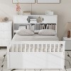 Platform Bed, Bed with Bookcase Headboard and Reversible Shelves, Storage Bed with 4 Storage Drawers, Wooden Frame Bed-Baofuwish - 3 of 4