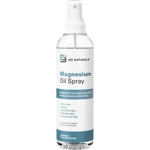Magnesium Oil Spray with Stem Cell Extract, Soothes Feet, Sore Muscles, Joints & Legs, Allergen-Free & Fragrance-Free, M3 Naturals, 12 fl oz - 1 of 4