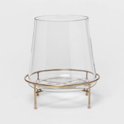 glass pedestal hurricane candle holders