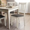 LuxenHome Set of 2 Distressed Off White Rubberwood and Gray Upholstered Seat Dining Chair - 2 of 4