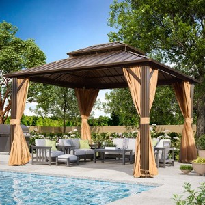Erommy Hardtop Gazebo with Galvanized Steel Double Roof - 1 of 4