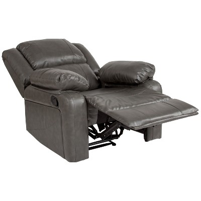 Gray LeatherSoft Recliner with Metal Frame