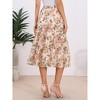 INSPIRE CHIC Women's Floral Elastic Waist Tiered Ruffle Boho Midi Skirts - 4 of 4