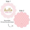 Big Dot of Happiness Hello Little One - Pink and Gold - Girl Baby Shower Round Table Decorations - Paper Chargers - Place Setting For 12 - 3 of 4