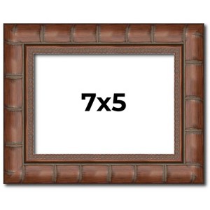 PosterPalooza | 7x5 Modern Bamboo Picture Frame, UV Acrylic, 5 Finishes - 1 of 4