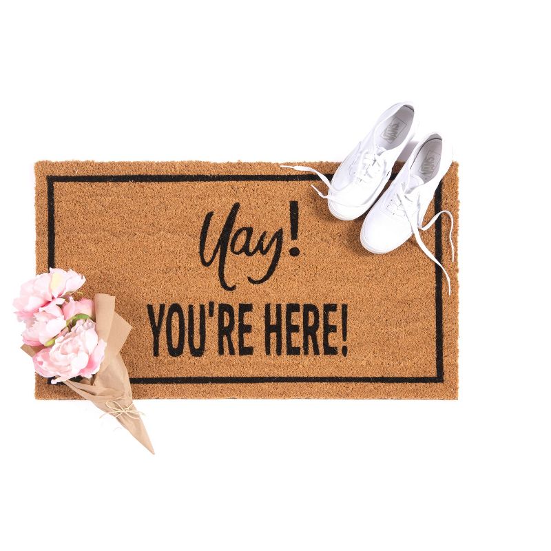 Shiraleah "Yay! You're Here" Rectangle Doormat, 2 of 5