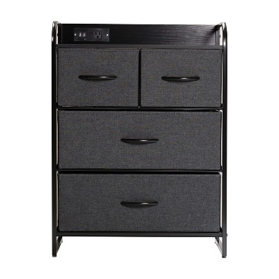 charcoal drawers/black frame