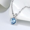 Round Pendant Necklace for Women Blue Cz Sterling Silver Women Ginger Lyne Collection - 2 of 4