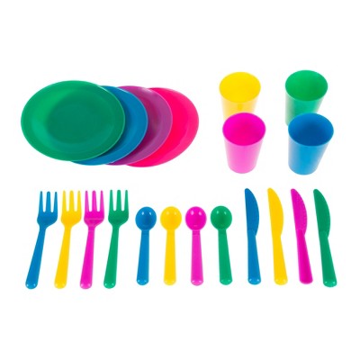 Toy Time 27-piece Kids Pretend Play Dish Set With Dish Drainer And ...