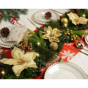 MOEPISY 6FT Christmas Garlands with Lights Artificial Flower Garlands - 1 of 4