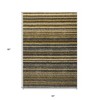 Gold Beige And Wheat Striped Washable Indoor Outdoor Area Rug - 3 of 4