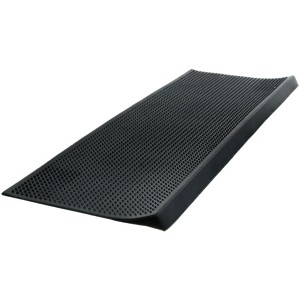 HomeRoots 9" X 30" Black Rubber Outdoor Door Mat - 1 of 4
