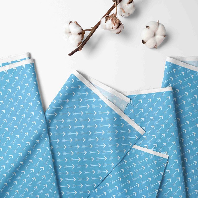 Bacati - Woodlands Aqua Arrows Boys Cotton Crib/Toddler Bed Skirt, 2 of 6