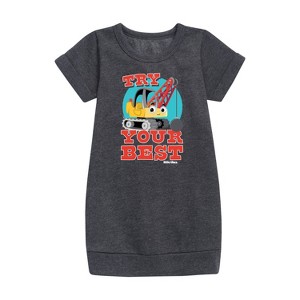 - Little Tikes - Try Your Best Graphic Short Sleeve Fleece Dress - 1 of 3