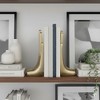 Decorative Metal Hands Book Ends for Home Decor - Modern Bookends for Office Spaces, Desk Decor, or Home Library - Set of 2, 7", Gold - 3 of 4