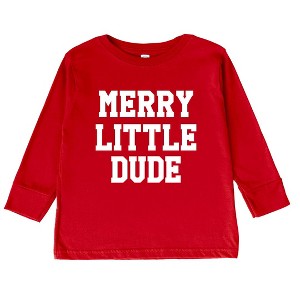The Juniper Shop Merry Little Dude Toddler Long Sleeve Tee - 1 of 3